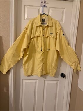 Drake Waterfowl Systems Men’s Yellow Lightweight Fishing Shirt. Size 3XL